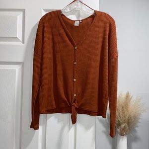 Burnt orange long sleeve top